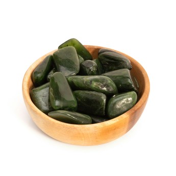 Nephrite Jade tumbled stones.